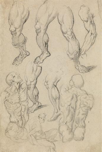 BARTHOLOMAEUS SPRANGER (ATTRIBUTED TO) (Antwerp 1546-1611 Prague) Sheet of Anatomical Studies.